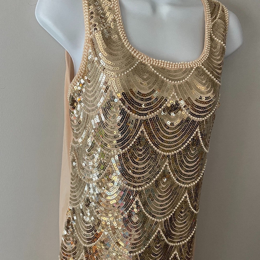 sparkly gold dress sequin flapper new jeans eve size small dress